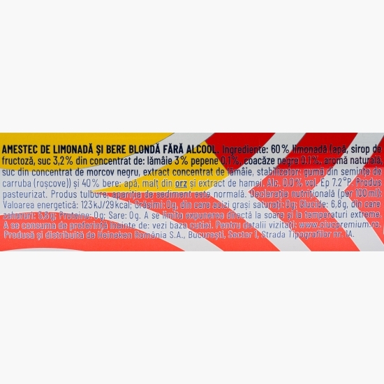 Bere cu gust de pepene roșu și coacăze negre cu 0% alc., doză 4x0.5l