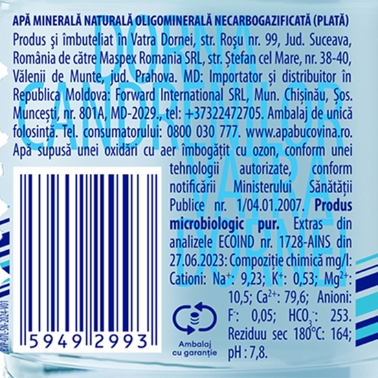 Apă minerală naturală plată 0.7l