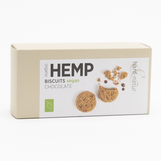 Biscuiți cu ciocolată și semințe de cânepă eco 100g