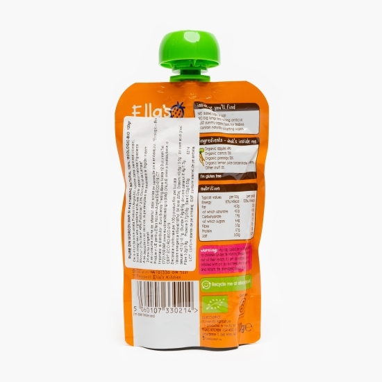 Piure ecologic de morcov, măr și păstârnac, +4 luni, 120g