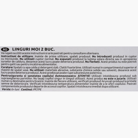 Set 2 lingurițe cu vârf moale,  6 luni+, albastru