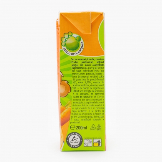 Suc de morcovi, mere, portocale, banane şi lămâi 0.2l