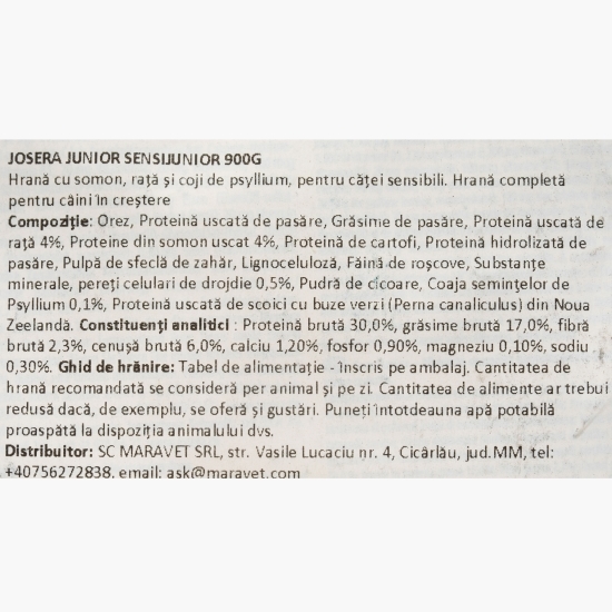 Hrană uscată pentru câini Sensi Junior 900g