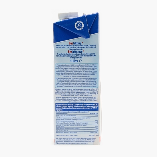 Lapte UHT fără lactoză 1.5% grăsime 1l