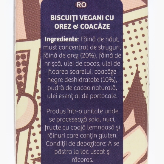Biscuiți vegani cu orez și coacăze, fără zahăr adăugat 80g