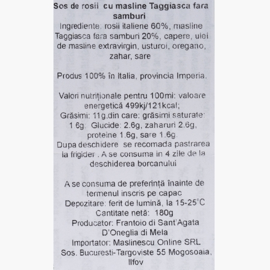 Măslinescu - Sos cu măsline Taggiasca 180g