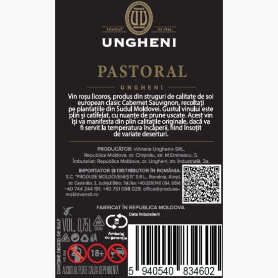 Vin roșu licoros dulce 0.75l