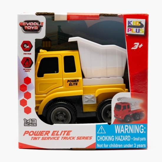 Basculantă fricțiune 1:43, 10cm, galbenă, 1 buc
