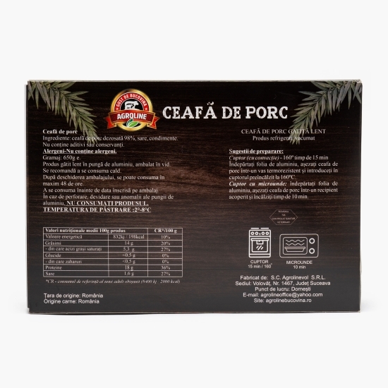 Ceafă de porc gătită lent 650g