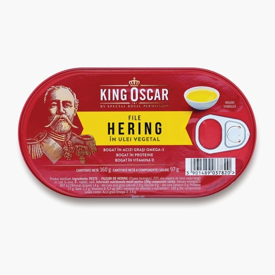 Hering file în ulei vegetal 160g