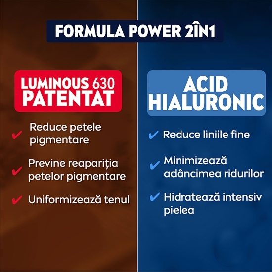Cremă de față Men Anti-Age Power 2în1 cu Acid Hialuronic și Luminous630, 50ml