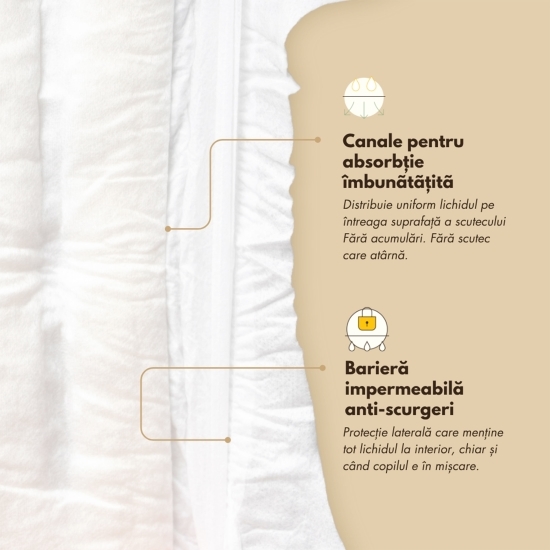 Scutece din bambus, mărimea 3, 6-11kg, 90 buc