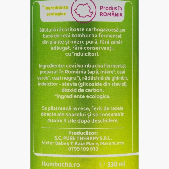 Băutură răcoritoare din kombucha cu ghimbir 330ml