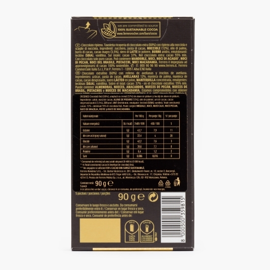 Ciocolată neagră cu alune 90g