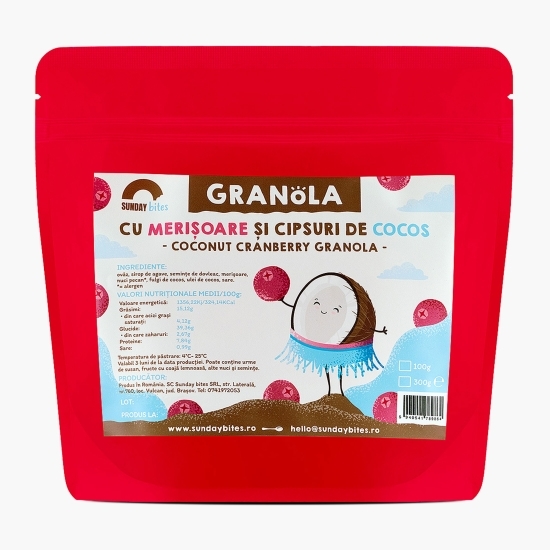 Granola cu merișoare și chipsuri de cocos 300g