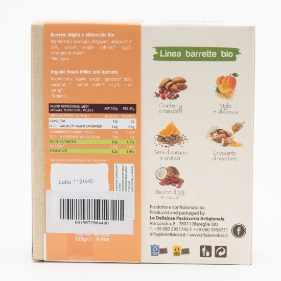 Pachet 5 batoane din mei eco cu fructe caise și sirop agave 5x25g