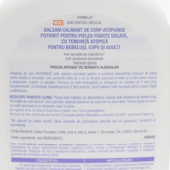 Balsam calmant de corp Atopiance pentru pielea foarte uscată, cu tendință atopică 400ml