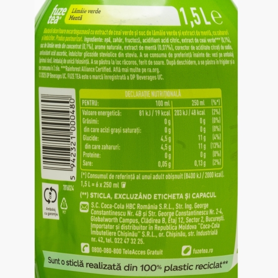 Ceai verde lămâie verde și mentă 1.5l