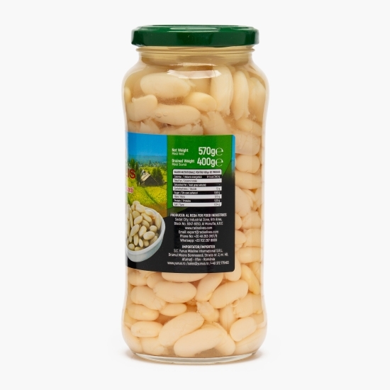Fasole albă fiartă, 570g 
