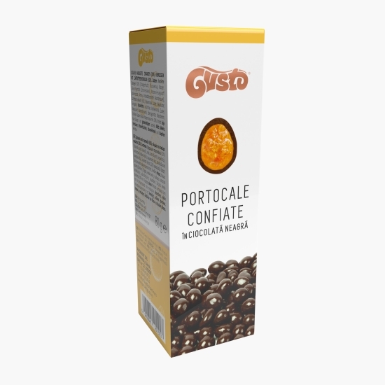 Portocale confiate în ciocolată amăruie 80g 