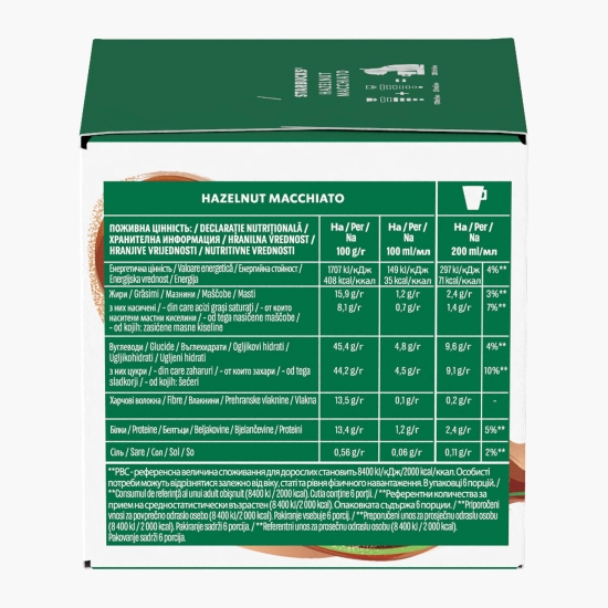 Hazelnut Macchiato, 6 băuturi, 123g, capsule cafea