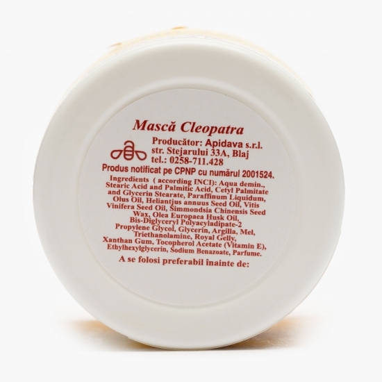 Mască nutritivă de față Cleopatra cu miere, argilă și lăptișor de matcă 50ml