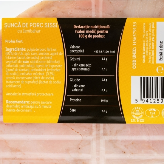 Șuncă de porc cu ienibahar 100g