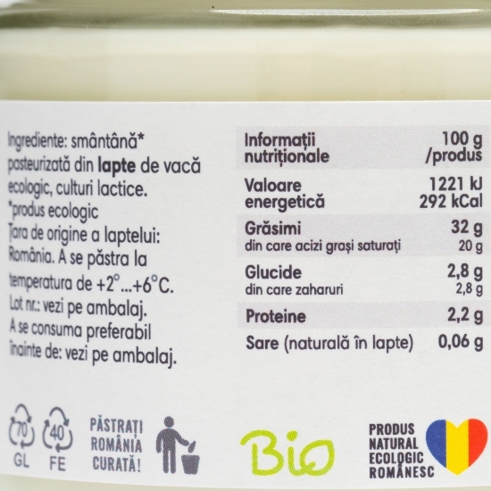 Smântână eco 32% grăsime, 170g