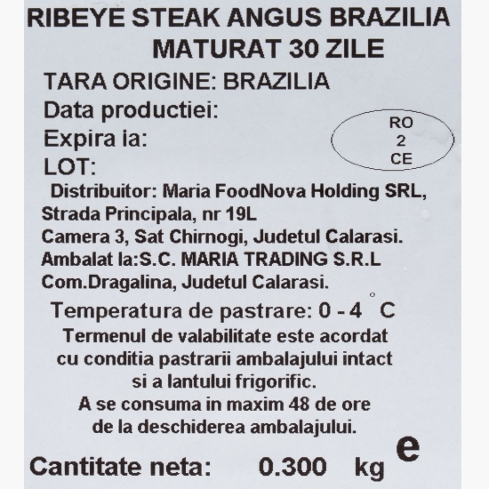 Ribeye Steak de Black Angus din Brazilia, maturat 30 de zile 300g