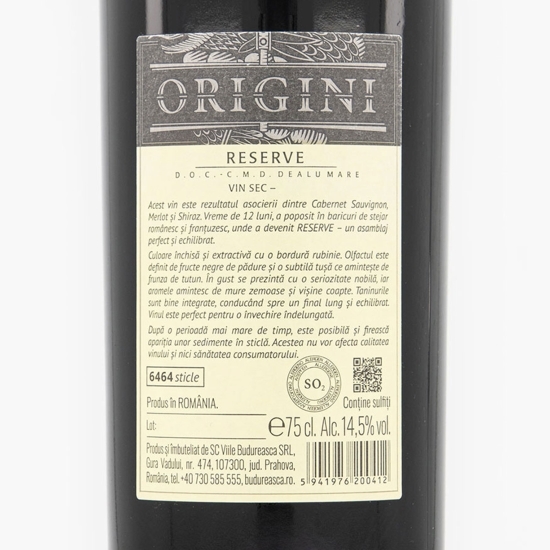 Vin roșu sec Reserve, 14.5%, 750ml