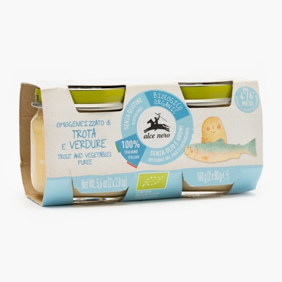 Piure carne de păstrăv și legume eco pentru bebeluși 2x80g