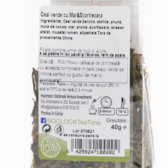 Ceai verde cu măr și scorțișoară 40g
