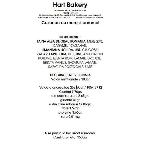 Cozonac cu măr și caramel 1.5kg