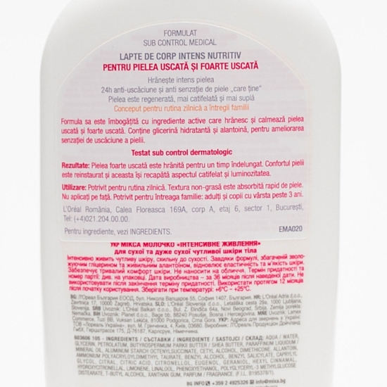 Lapte de corp intens nutritiv pentru piele uscată Intense Nourishment 400ml