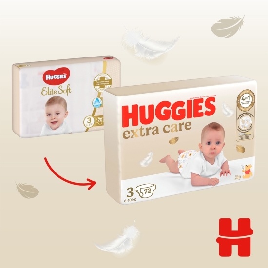 Scutece Extra Care mega mărimea 3, 6-10kg, 72 buc