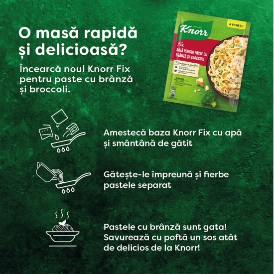 Fix bază pentru paste cu brânză și broccoli 39g