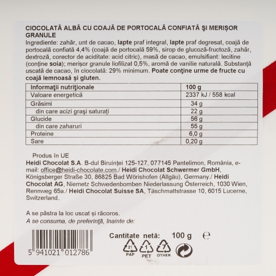 Ciocolată albă cu mesaj "La mulți ani!" 100g