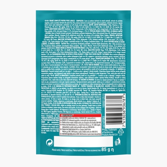 Hrană umedă pentru pisici, 85g, One cu ton și fasole verde 
