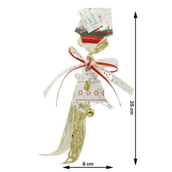 Ornament de brad, cerb alb, lemn, 25 cm