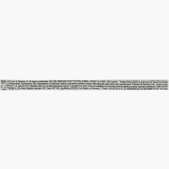 Tampoane absorbante Natural Normal 16 buc
