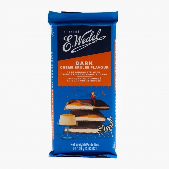 Ciocolată neagră cu umplutură și aromă de crème brûlée 100g