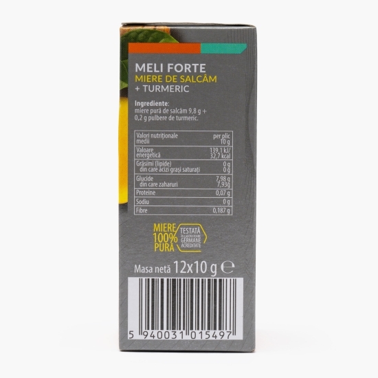 Miere de salcâm + turmeric, 12 plicuri x 10g (120g)