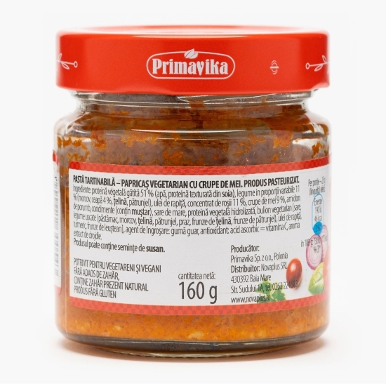 Pastă tartinabilă papricaș vegetarian cu crupe de mei 160g