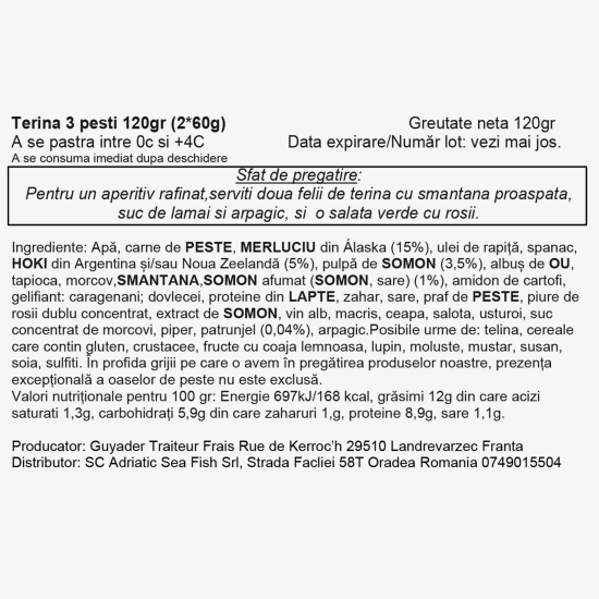 Terină trei pești, 2 x60g