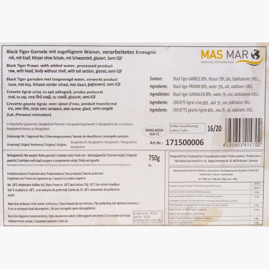 Creveți întregi Black Tiger 16/20, 1kg