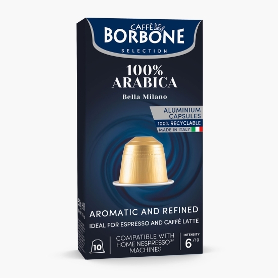 100% Arabica, Bella Milano, Nespresso, 10 băuturi, capsule cafea