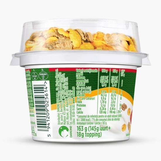 Iaurt Mic dejun cu căpșuni și fulgi de cereale 163g