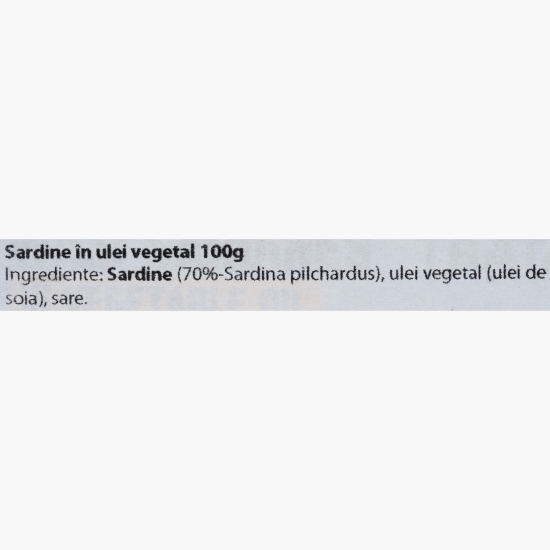 Sardine în ulei vegetal 100g