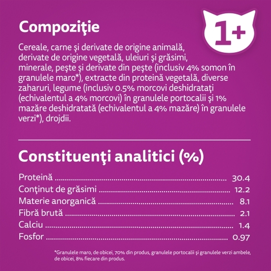 Hrană uscată pentru pisici adulte, 1.4kg, cu somon