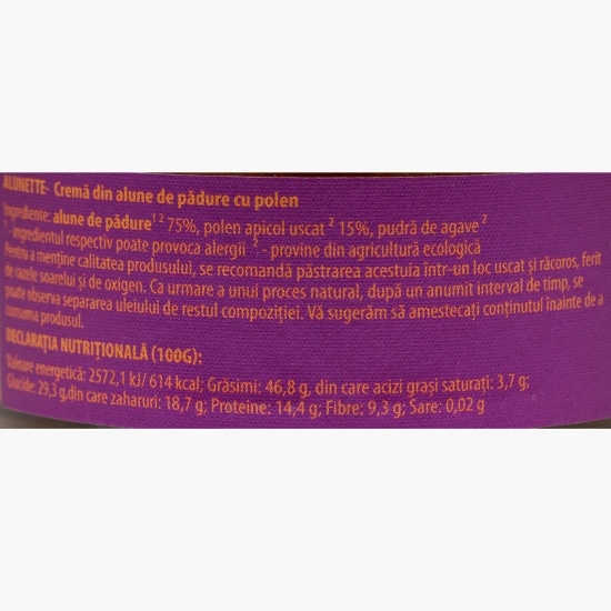  Cremă eco din alune de pădure cu polen Alunette 100g
